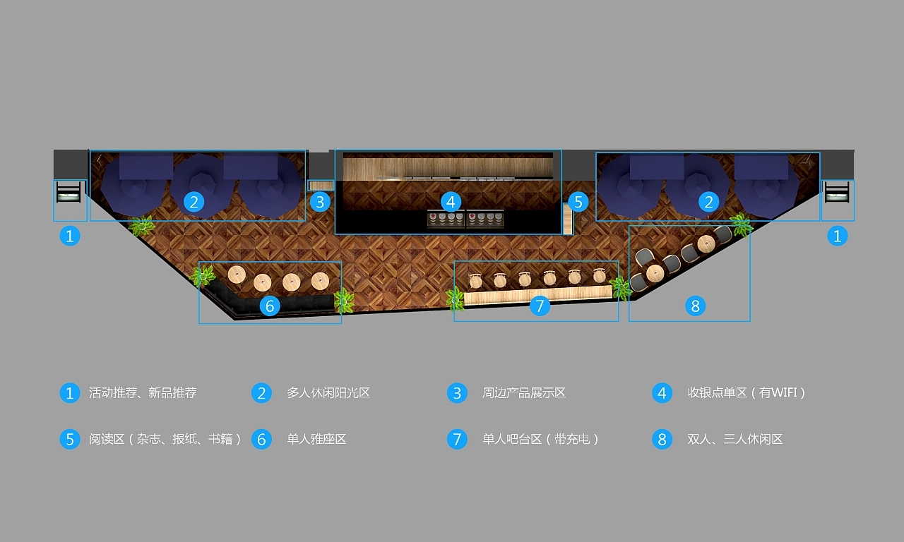 咖啡廳裝修平面布局